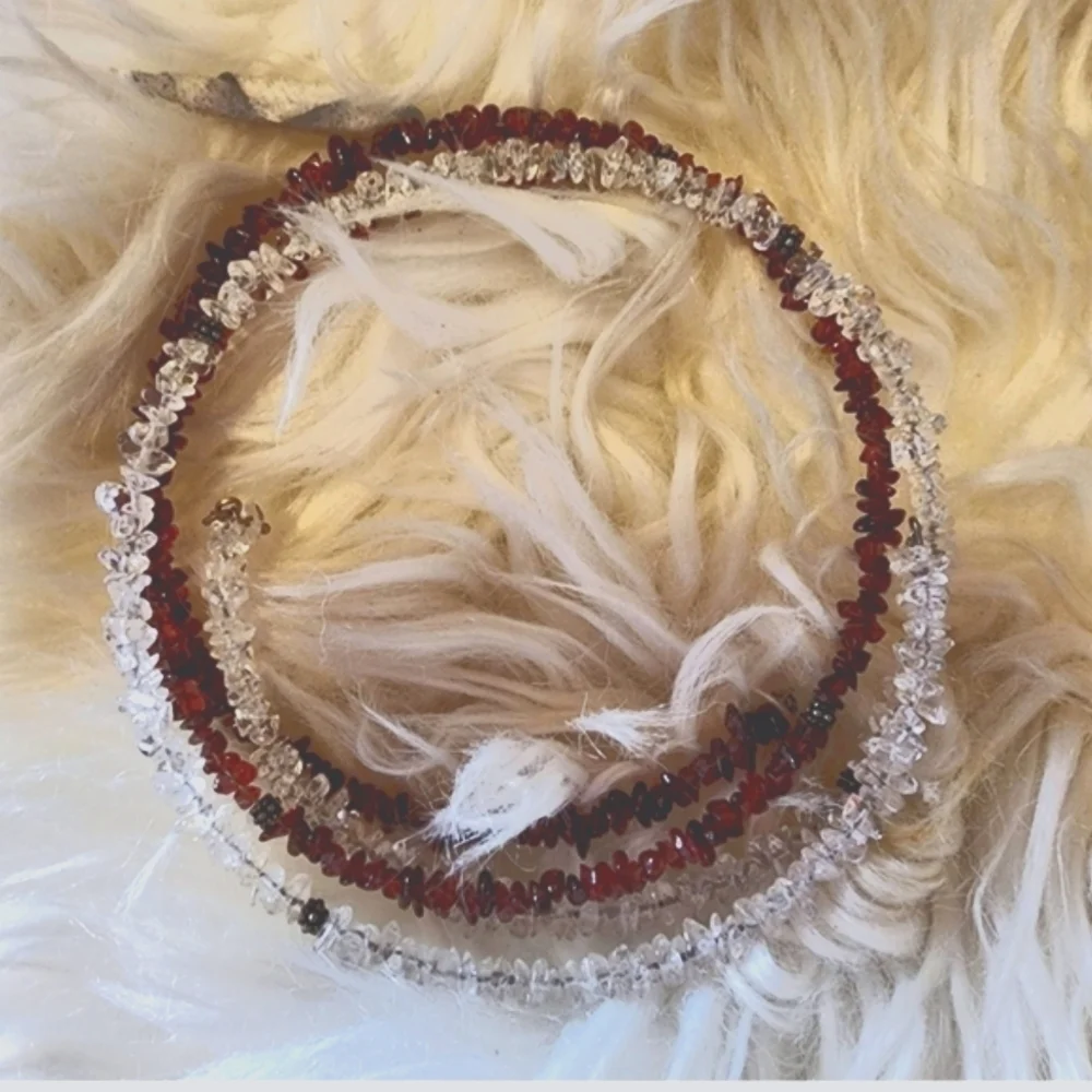 Vintage Garnet and Quartz‎ choker